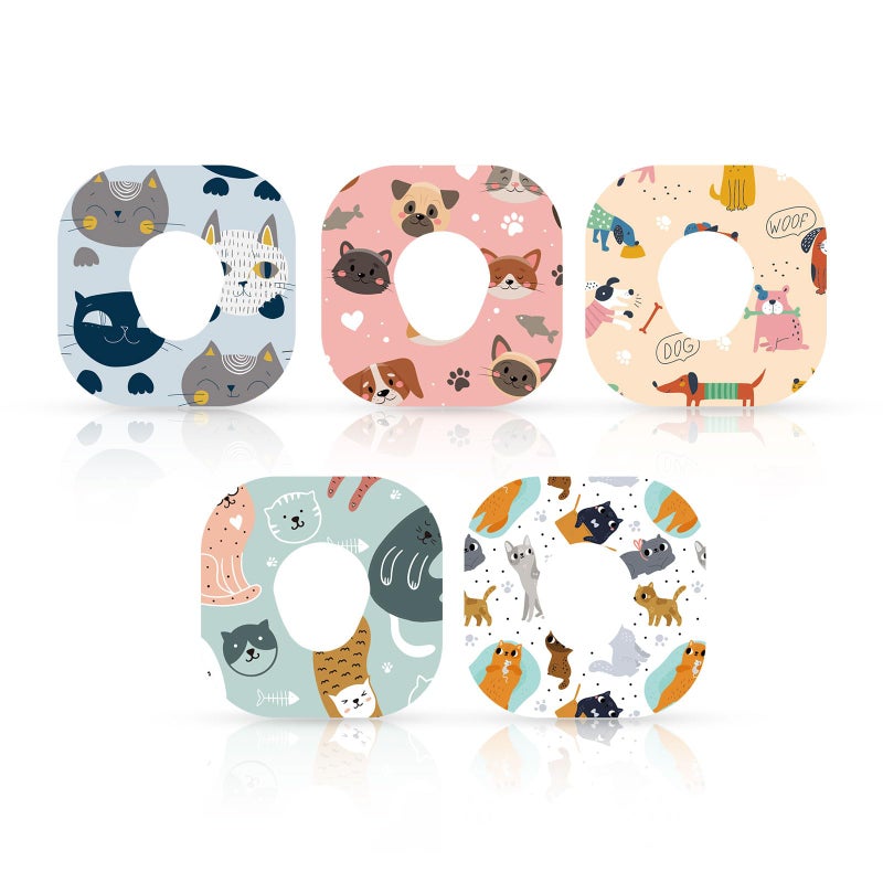 25pcs Sensor Covers for Dexcom G7, Waterproof CGM Adhesive Patches Breathable Sensor Sticker Overpatch Compatible with Dexcom G7 (Cats and Dogs Pets Styles)